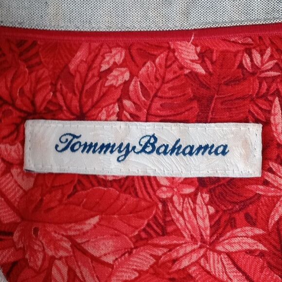 Tommy Bahama Mens Ohio State Buckeyes 100% Silk Hawaiian Shirt XL Red Tropical - Picture 3 of 10